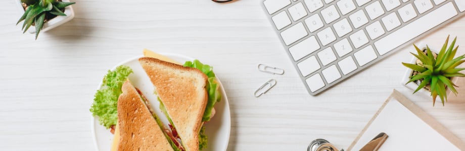 photo of sandwich and work station